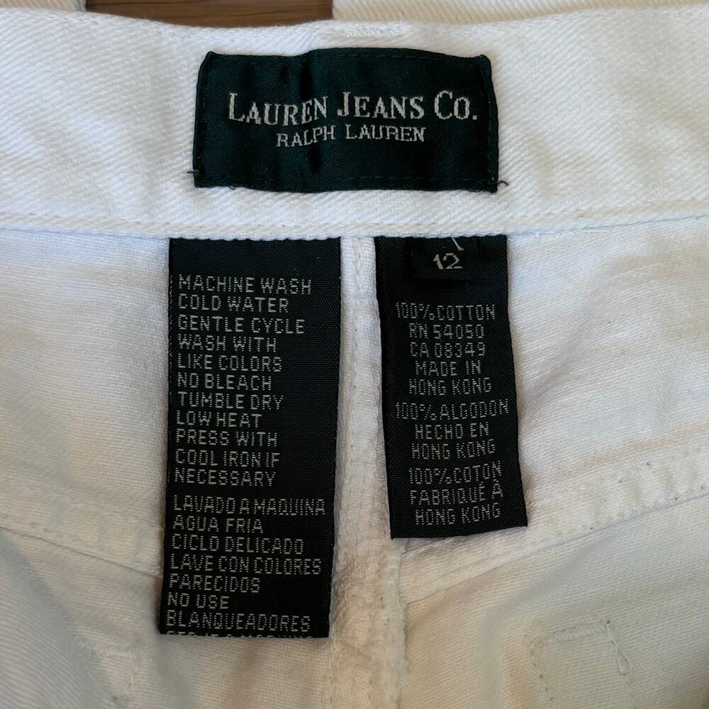 VTG 90s Ralph Lauren Jeans Co. Straight Leg Jeans White High Waist Women Size 12 - Picture 3 of 10